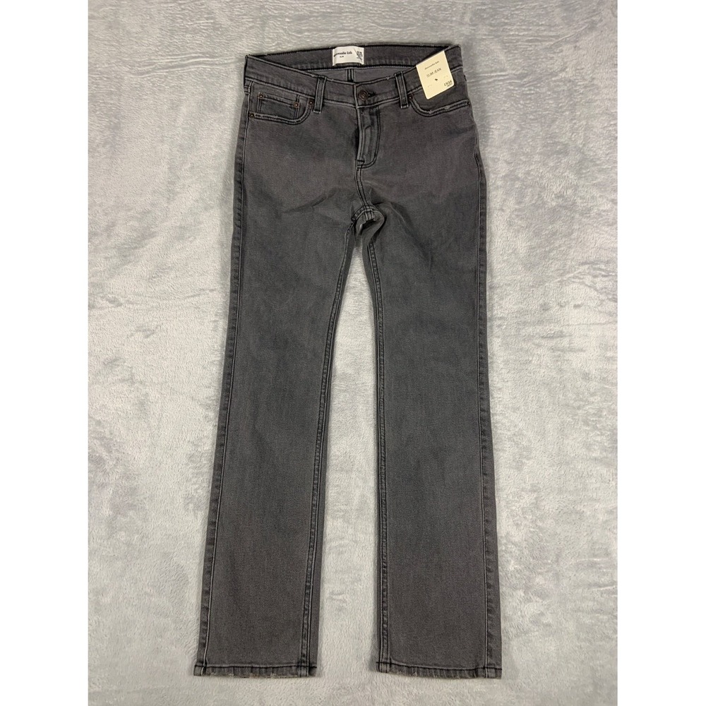 Abercrombie Kids Slim Jeans Girls 15/16 Gray Denim Regular Fit NWT